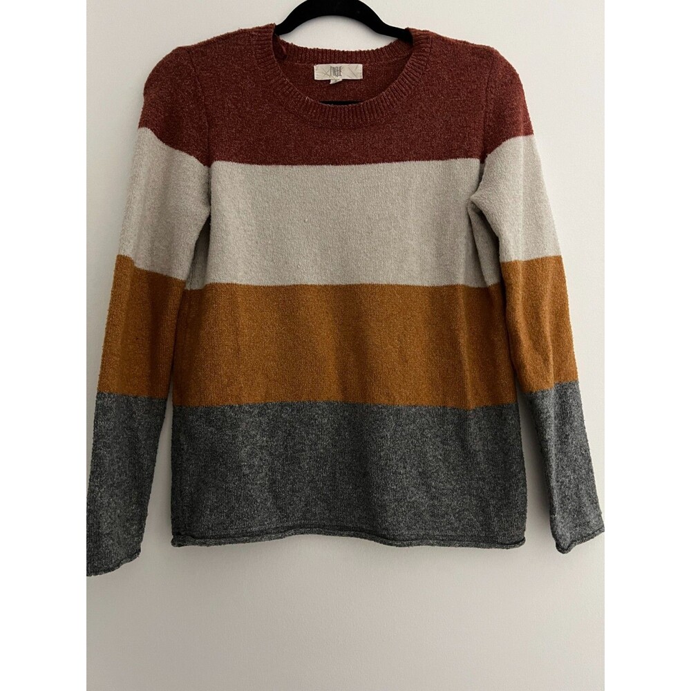 Women's Pinque Round Neck Color Block Sweater Size Small